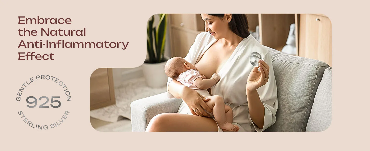 mother feeding baby holding breast feeding nipple relief cups